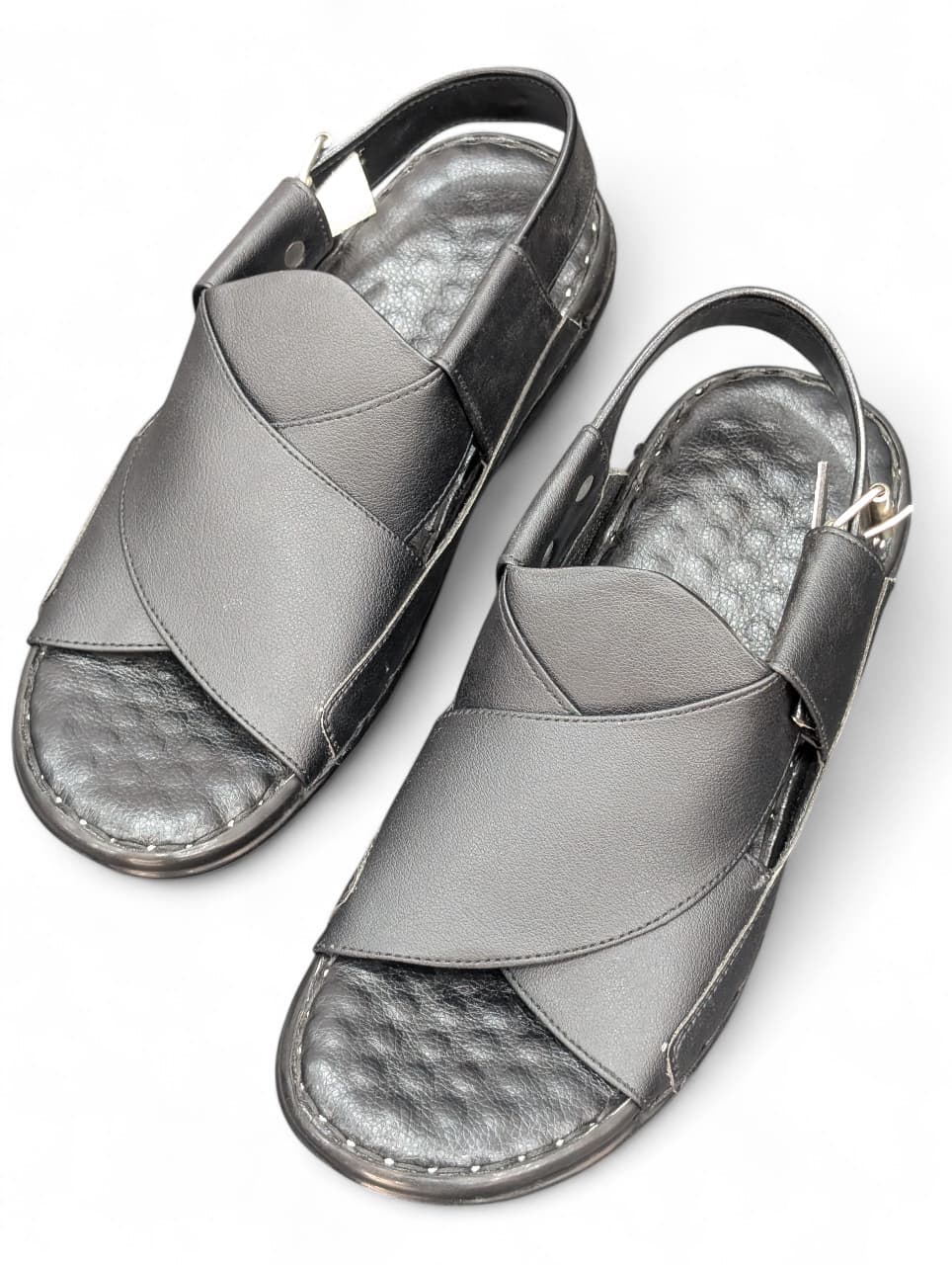 Executive Ergo-Black: New Style Medicated Peshawari Chappal