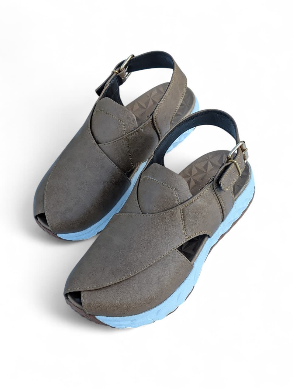 Olive Brown Peshawari Sketchers Chappal